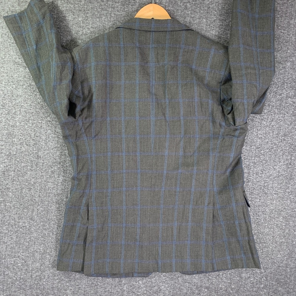 Jos A Bank Blazer Men 46R Slim Linen Green Windowpane Brrr Comfort Sport Coat - Picture 9 of 16